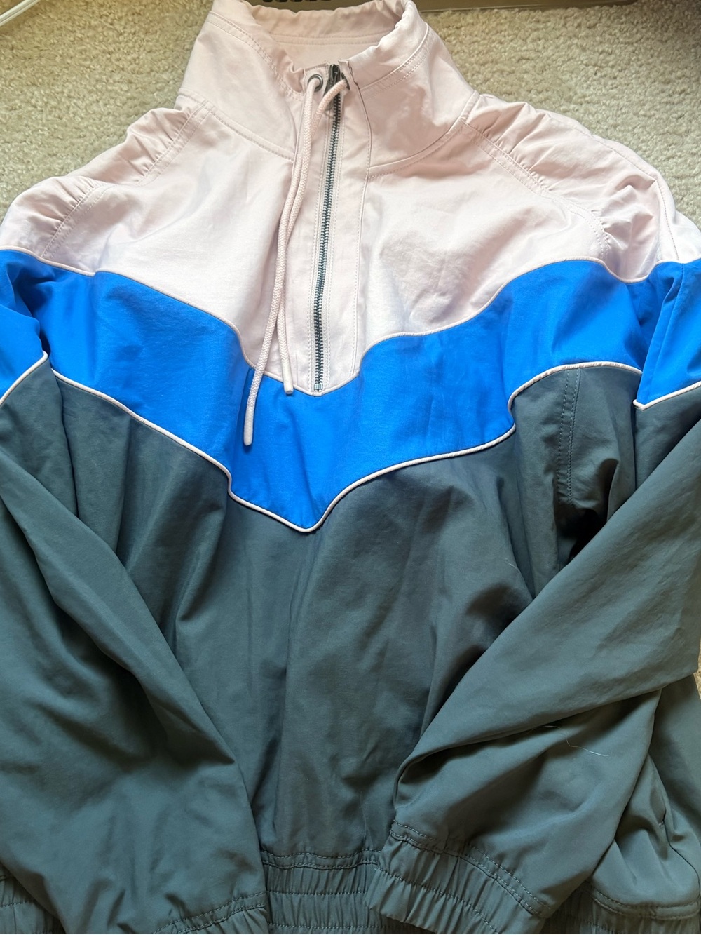 Free people movement Quarter-Zip Windbreaker Jacket - Pink/Blue/Gray